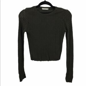 ZARA Knit Sweater Crop green Small